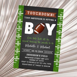 Football Baby Shower Invitation EDITABLE  Football Baby Sprinkle Invitation Touchdown Football Baby Shower It's A Boy Sport Baby Shower