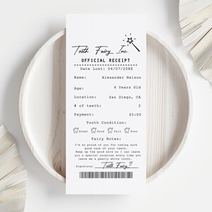 Tooth Fairy Receipt Certificate, Tooth Fairy Letter, Kids Tooth Fairy Card, Tooth Fairy Thank You Card, Lost Tooth Letter Digital Download