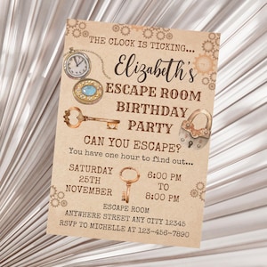 Escape Room Invitation, Editable Escape Room Birthday Invitation, Mystery Birthday Invite, Kids Escape Room Party, Detective Game Invite