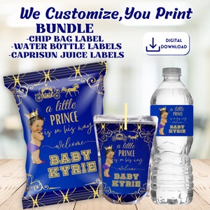 Royal Prince Baby Shower Bundle Party Favor For Royal Baby Shower Prince Chip Bag Printable Party Favor DIY Baby Shower Party Favor Bundle