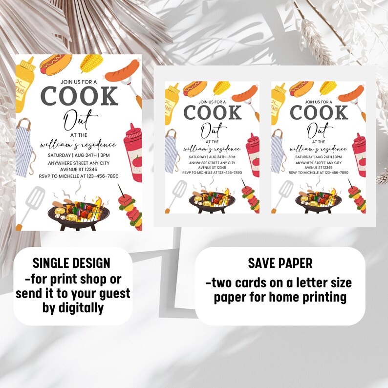 Family Cook Out Party Invitation, Grill and Chill Invitation, Adult BBQ ...