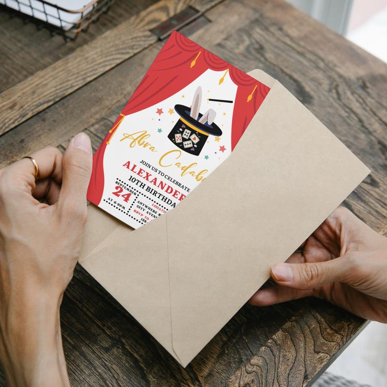Magic Box Invitations Editable Magic Show Birthday Invitation, Circus Birthday Party ...