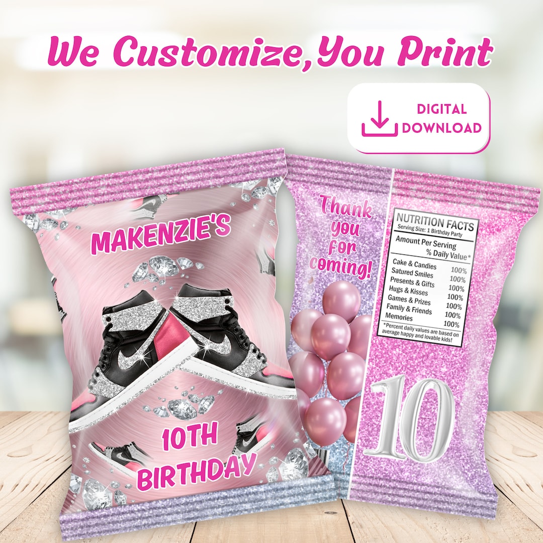 Sneaker Ball Birthday Chip Bag Sneaker Ball Party Favors Sneaker Ball