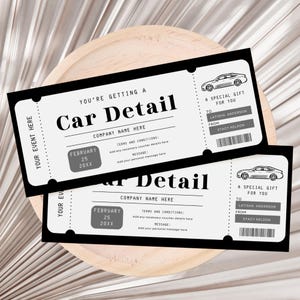 Editable Car Detailing Gift Voucher, Auto Detailing Gift Certificate, Car Detail Gift Coupon, Car Maintenance Gift Certificate Digital
