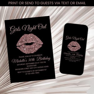 Girls Night Out Invitation, Ladies Night Out Invite, Bachelorette Invite, Women Night Out Party Invitation Template Digital Download