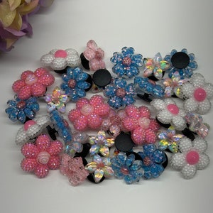 Strass Blume Kroko Anhänger - Luxuriöser funkelnder Schuhschmuck - passt für Crocs & mehr