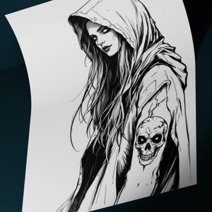Witch Tattoo Design | High Quality - Digital Download - High Resolution Image PNG and SVG File