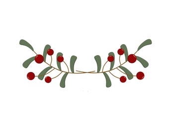 Greenery Holly Branch Accent Graphic