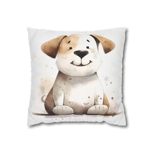 Throw Pillow Dog Accent Pillow Puppy Dog Art Pillow Cover Playful Cushion Case Adorable Throw Pillow Dog Lover Home Decor Housewarming Gift
