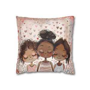 Beste Vrienden Sierkussen Cartoon Stijl Decoratief Kussen Hart Doodle Kussensloop Grillige Kussenhoes Meisjeskamer Meisjes Cadeau