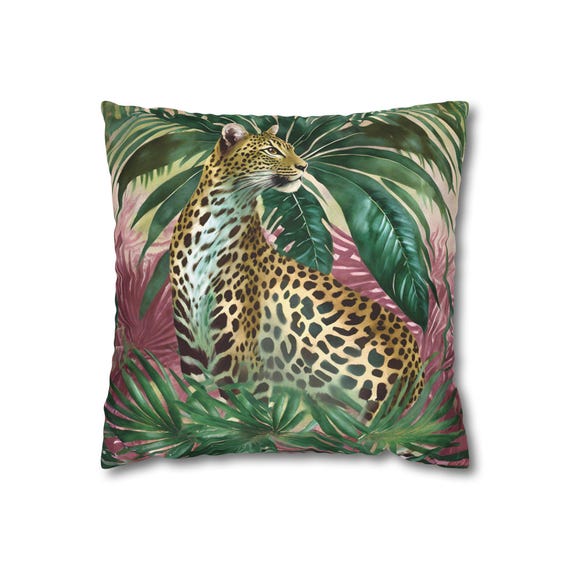Pink Leopard Patterns Throw Pillow Leopard Print Pillow Cover