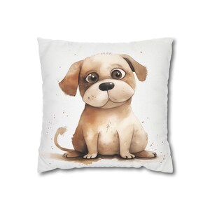 Throw Pillow Dog Accent Pillow Puppy Dog Art Pillow Cover Playful Cushion Case Adorable Throw Pillow Dog Lover Home Decor Housewarming Gift