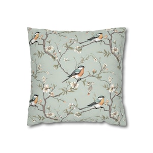 Bird Throw Pillow Cover Dainty Bird Housewarming Gift Elegant Cushion Case Charming Accent Pillow Bird Home Decor Bird Decorative Pillow