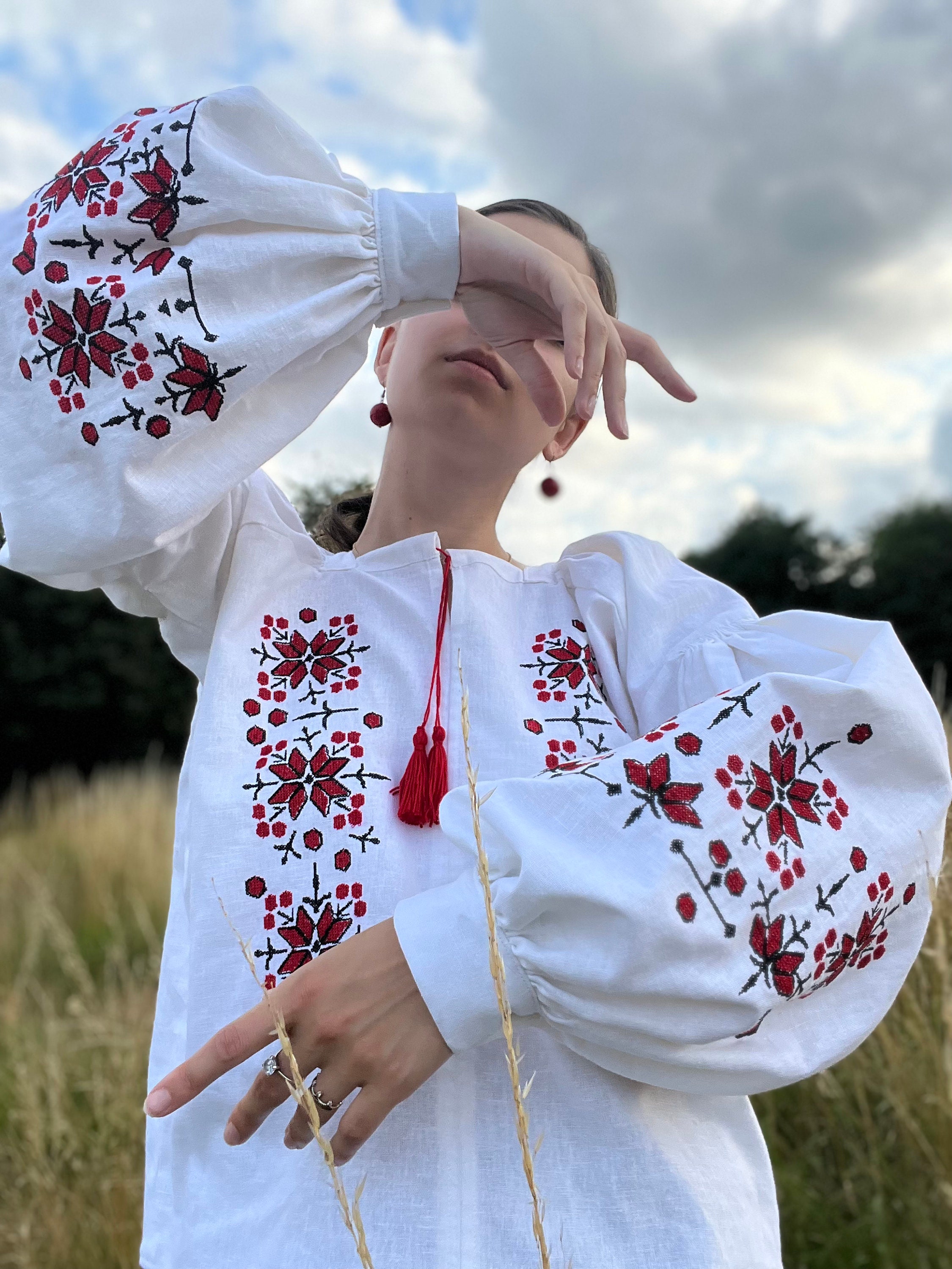 Medieval Slavic Russian Linen Shirt With Selvage rubacha for Slavic Man  Costume Medieval Linen Tunic With Selvage for Reenaction 
