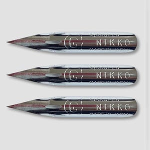 NIKKO PEN NIB G Type Chrome plated 3 pcs./Pack - Made in Japan