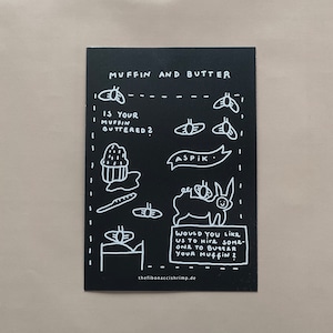 Carte postale "Votre muffin est beurré ?" de Les crevettes Fibonacci DIN A6