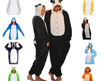 Christmas Gift Koala Shark Wolf Lion Giraffe Penguin Frog Panda Unisex Bodysuit Fancy Dress Costume Hoody Pajama Gift Sweatshirt Soft Fleece