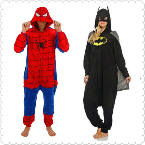 Christmas Gift Spider Man Batman Unisex bodysuit Fancy Dress Costume Hoodie Pajama Gift Sweatshirt Soft Fleece