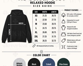 AS Colour 5161 Color & Size Chart Mockup Printify T-Shirt Product Listing Information Mock-up Ready Made Size and Color Guide