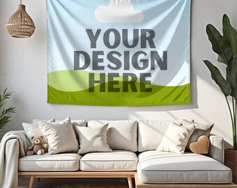 Tapestry Mockup Indoor Wall Tapestry Mockup Boho Theme Wall Hanging Mock up Printify Tapestry Mock up Canva PNG Print on Demand Mock