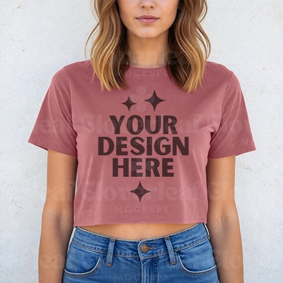 Buy Next Level 5080 Smoked Paprika Mockup Cropped Shirt Mock-up