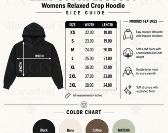 Lane Seven LS88001 Color & Size Chart Mockup Printify T-Shirt Product Listing Information Mock-up Ready Made Size and Color Guide Template