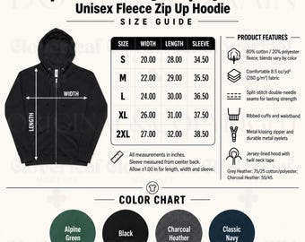 Independent Trading Company SS4500Z Color & Size Chart Mockup Printify T-Shirt Product Listing Information Mock-up Ready Made Size Guide
