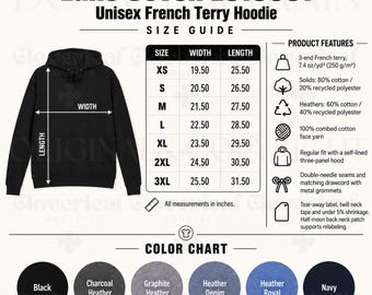 Lane Seven LS13001 Color & Size Chart Mockup Printify T-Shirt Product Listing Information Mock-up Ready Made Size and Color Guide