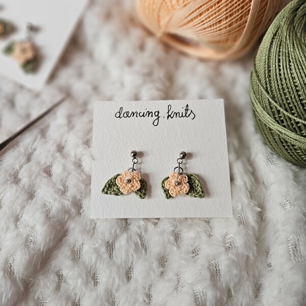 crochet floral earings