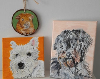 Personalised hand painted pet portraits for gifting, remembrance or just for you