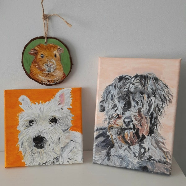 Personalised hand painted pet portraits for gifting or for your home
