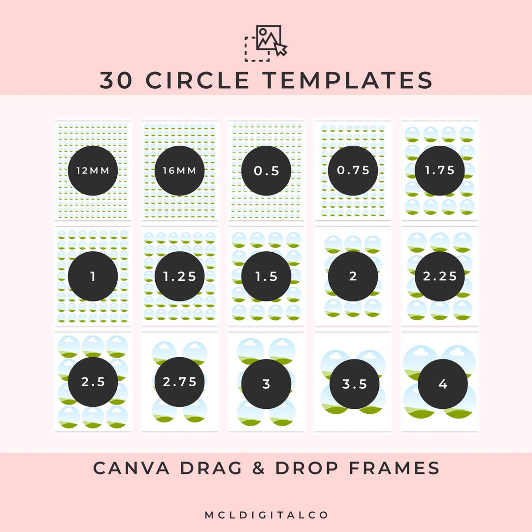 30 Circle Templates Bundle Canva Drag and Drop Frames - Etsy