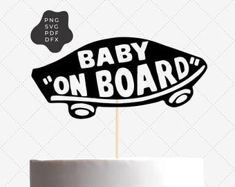 Decoração para Chá de Bebê com Tema de Skate | Download Digital de Skate | Adesivo de Skate Moderno