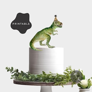 Printable Raptor Tyrannosaur Dinosaur Cake Topper | Dinosaur Centerpiece | Cake Decorations | RT90210