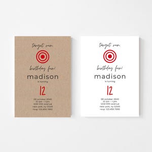 Editable Birthday Invitation | Trendy Simple Minimalist Birthday Party invites | Any Age | Canva Template