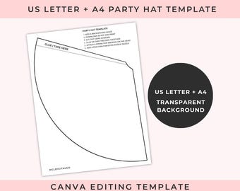 Editable DIY Blank Party Hat Template