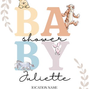 Winnie the Pooh baby shower invitation