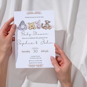 Winnie the Pooh baby shower invitation