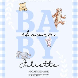 Winnie the Pooh baby shower invitation