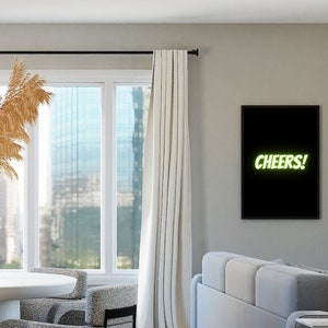 Cheers Print | Bar cart wall decor | Cheers sign | Cheers printable wall art | Bar cart accessories | Bar cart art | Digital download