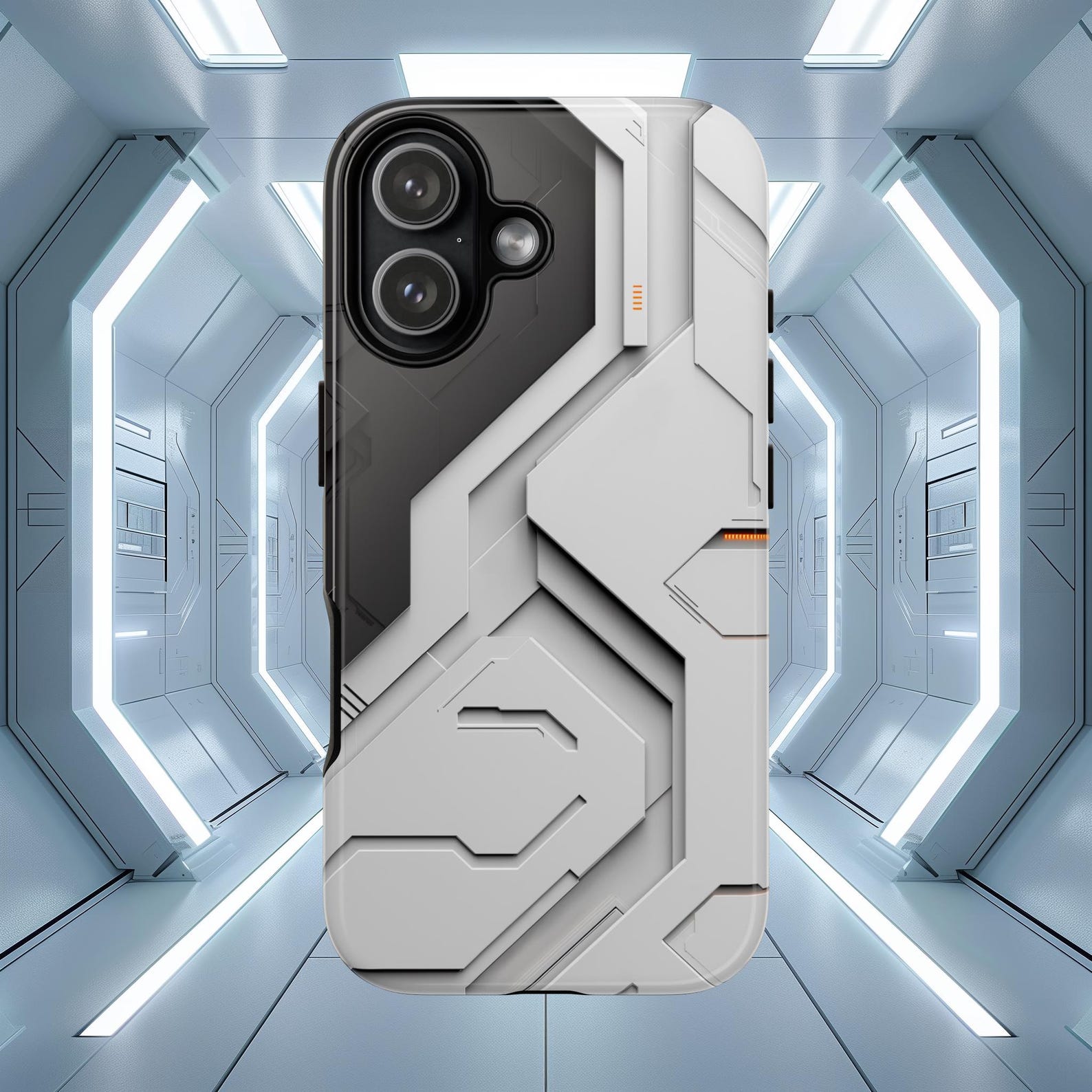 Futuristic High-tech Sci-fi Style Cyberpunk Phone Case for iPhone 17,16 ...
