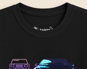 Purple Racing Car Collage Kids Tee | Toddler Boy Graphic