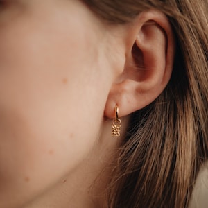 Gold Minimal Everyday Dangle Earrings, Hammered Bar Rectangle Earrings, Trendy Textured Tag Drop Earrings, Gift For Her | Esme