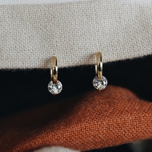 Elegant Gold Hoop Earrings Crystal Diamond Hoops Huggie Diamond Hoops Waterproof Jewelry Affordable Luxury Gift for Her AURORA Etsy