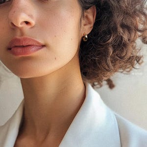 18k Gold Vermeil Textured Hoop Earrings: Dainty 925 Sterling Silver Creoles &quot;ZARA&quot;