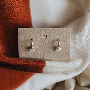 Elegant Gold Hoop Earrings Crystal Diamond Hoops, Huggie Diamond Hoops, Waterproof Jewelry, Affordable Luxury, Gift for Her AURORA image 5