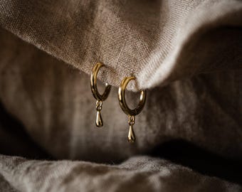 Orecchini a cerchio in argento Sterling placcato oro 18 ct