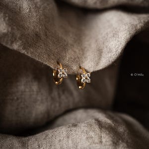 Crystal Hoop Earrings, Diamond Huggies, Hoop Earrings, Dainty Huggie Hoops, Tiny Crystal Earrings, Diamonds Earrings, Bridesmaid Gift | Zuri