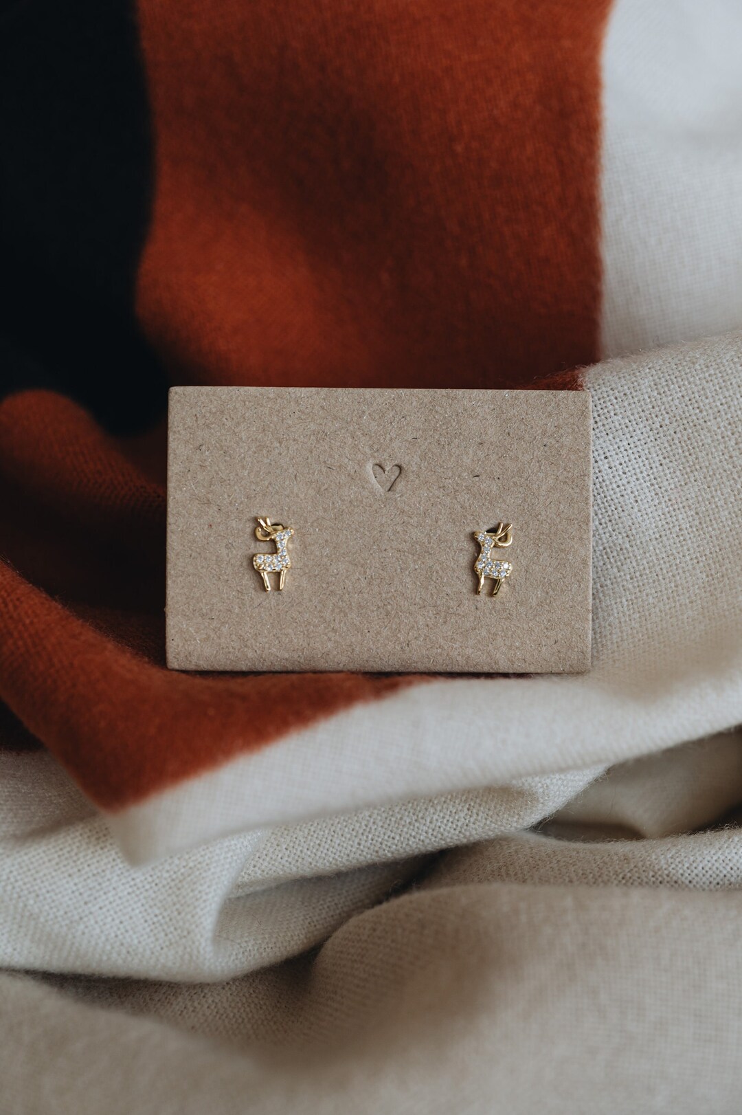 Charming Bambi Studs, Deer Diamond Studs, Fawn Studs, 18k Charming Bambi Studs, Deer Diamond Studs, Fawn Studs, 18k