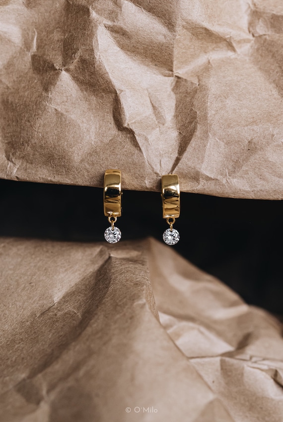 Maison Sophie Orecchini A Cerchio In Argento 925 Riciclato - Placcati Oro 18K Impermeabili - Con O Senza Ciondolo - 3
